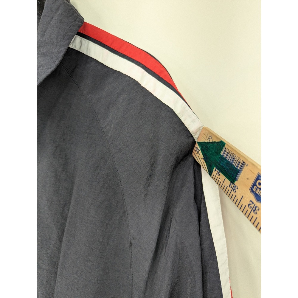 Wella XL Pullover Jacket Windbreaker Black Red White Stripe 1/4 Zip Front - Picture 11 of 11